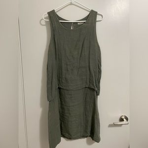 Olive green color dress